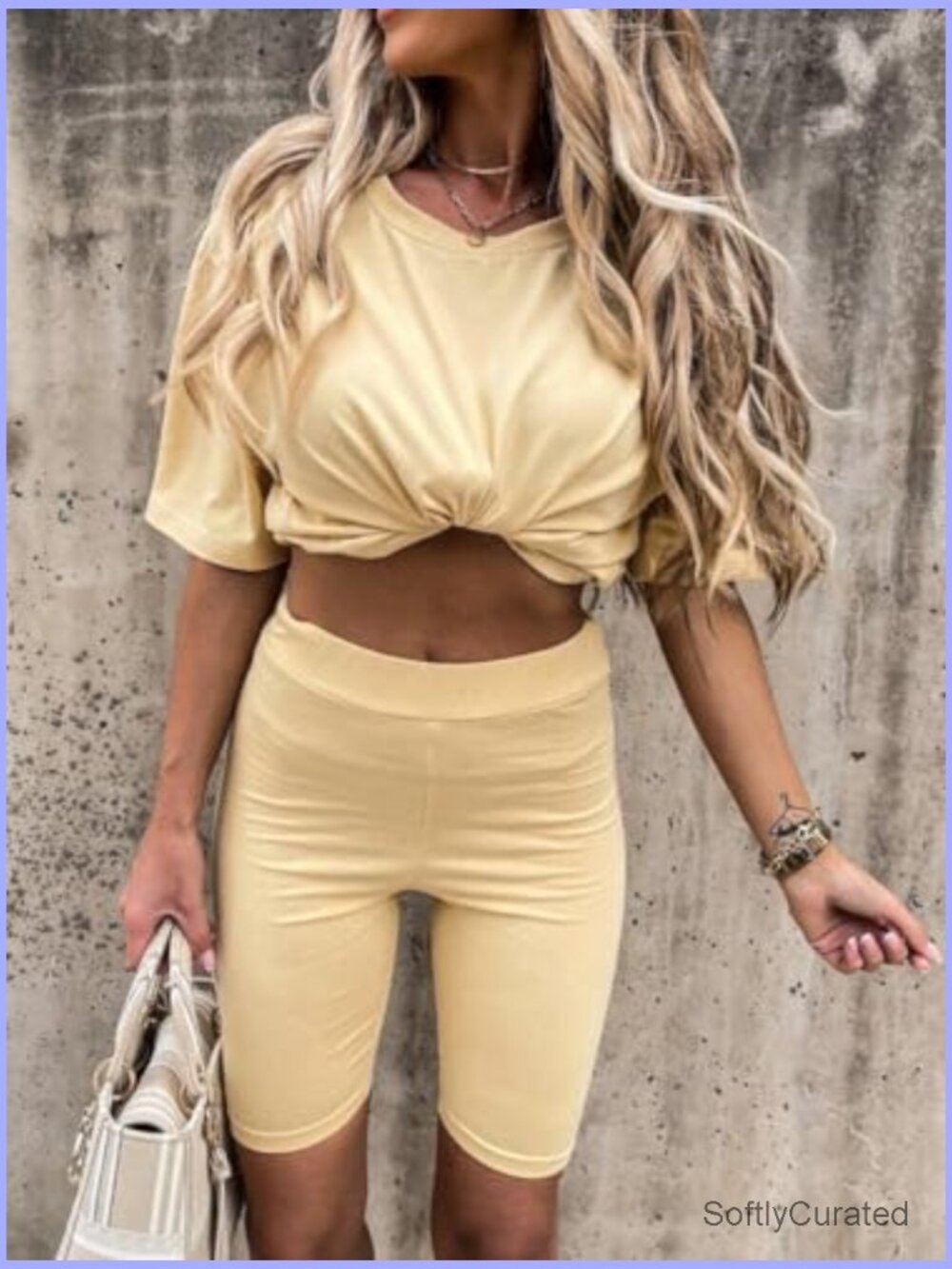 2 Piece Lounge Set Oversized Tee & Biker Shorts Summer Outfit - Picture 2 of 7